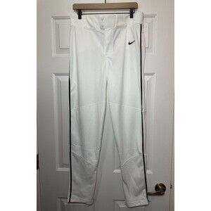 Size M Nike Vapor Select Men's Baseball Pants White Black Piping BQ6435-100 NEW